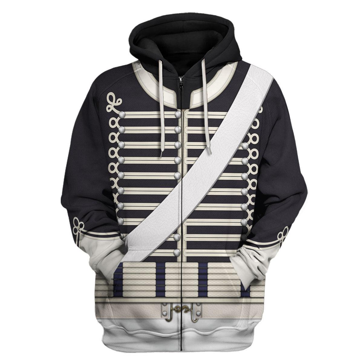 Gearhomie British 18th Hussar-Full Dress (1806-1815) Uniform All Over Print Hoodie Sweatshirt T-Shirt Tracksuit - Gearhomie.com