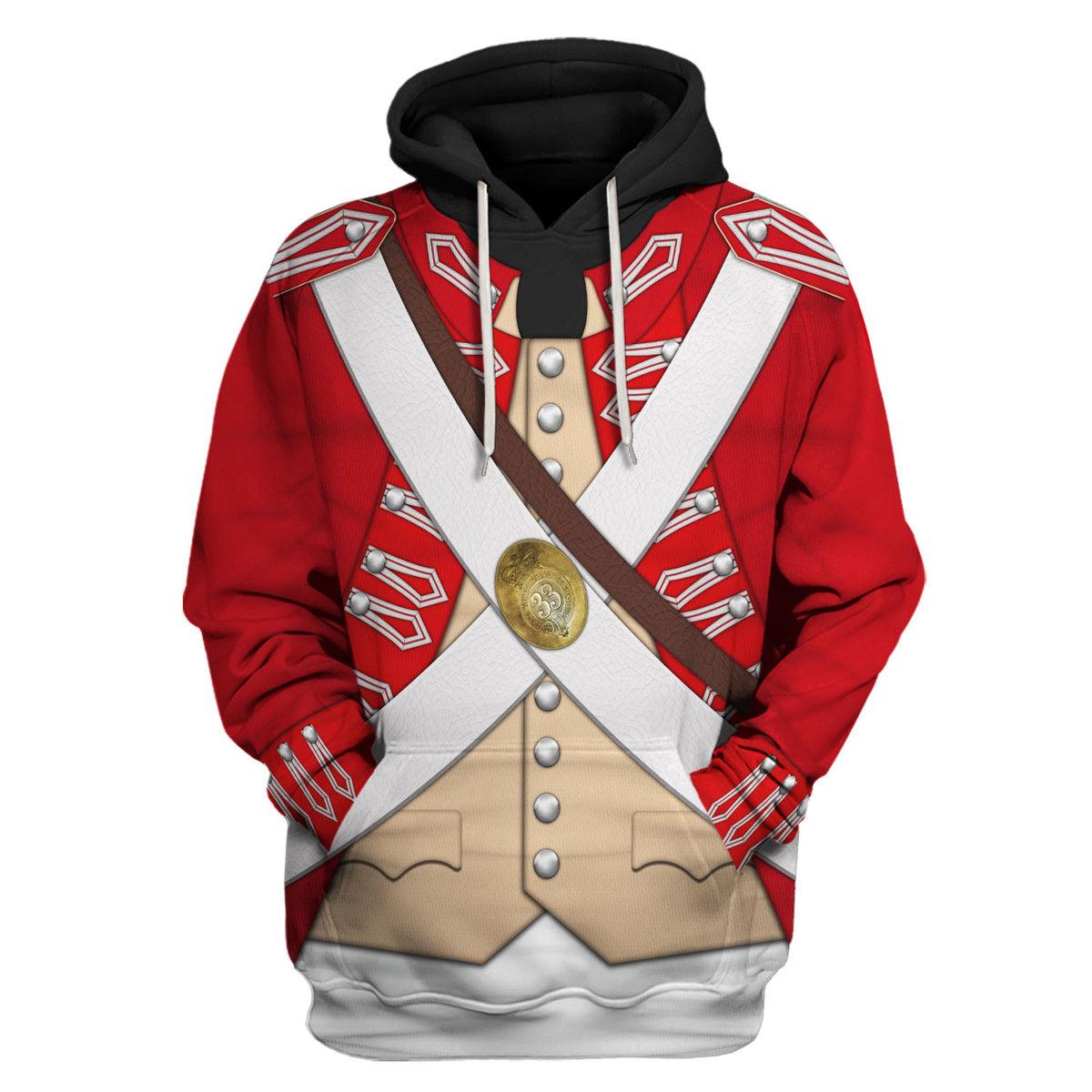 Gearhomie British 33rd Regiment Of Foot Uniform All Over Print Hoodie Sweatshirt T-Shirt Tracksuit - Gearhomie.com