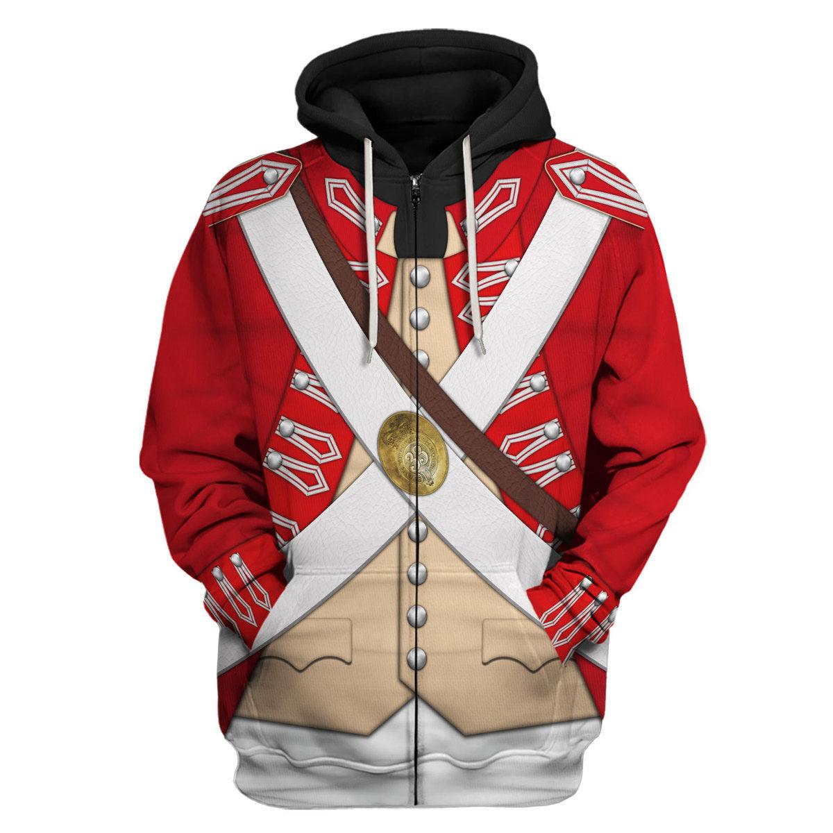 Gearhomie British 33rd Regiment Of Foot Uniform All Over Print Hoodie Sweatshirt T-Shirt Tracksuit - Gearhomie.com
