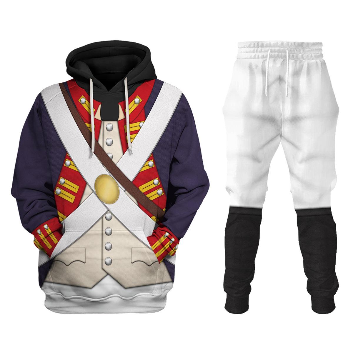CustomsPig British Foot Artillery-1776-1783 Uniform All Over Print Hoodie Sweatshirt T-Shirt Tracksuit - CustomsPig.com