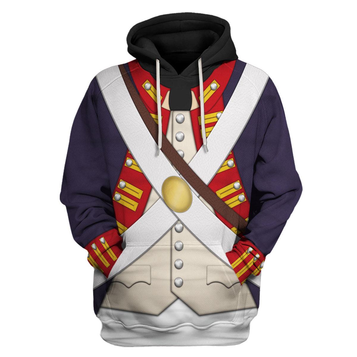 Gearhomie British Foot Artillery-1776-1783 Uniform All Over Print Hoodie Sweatshirt T-Shirt Tracksuit - Gearhomie.com