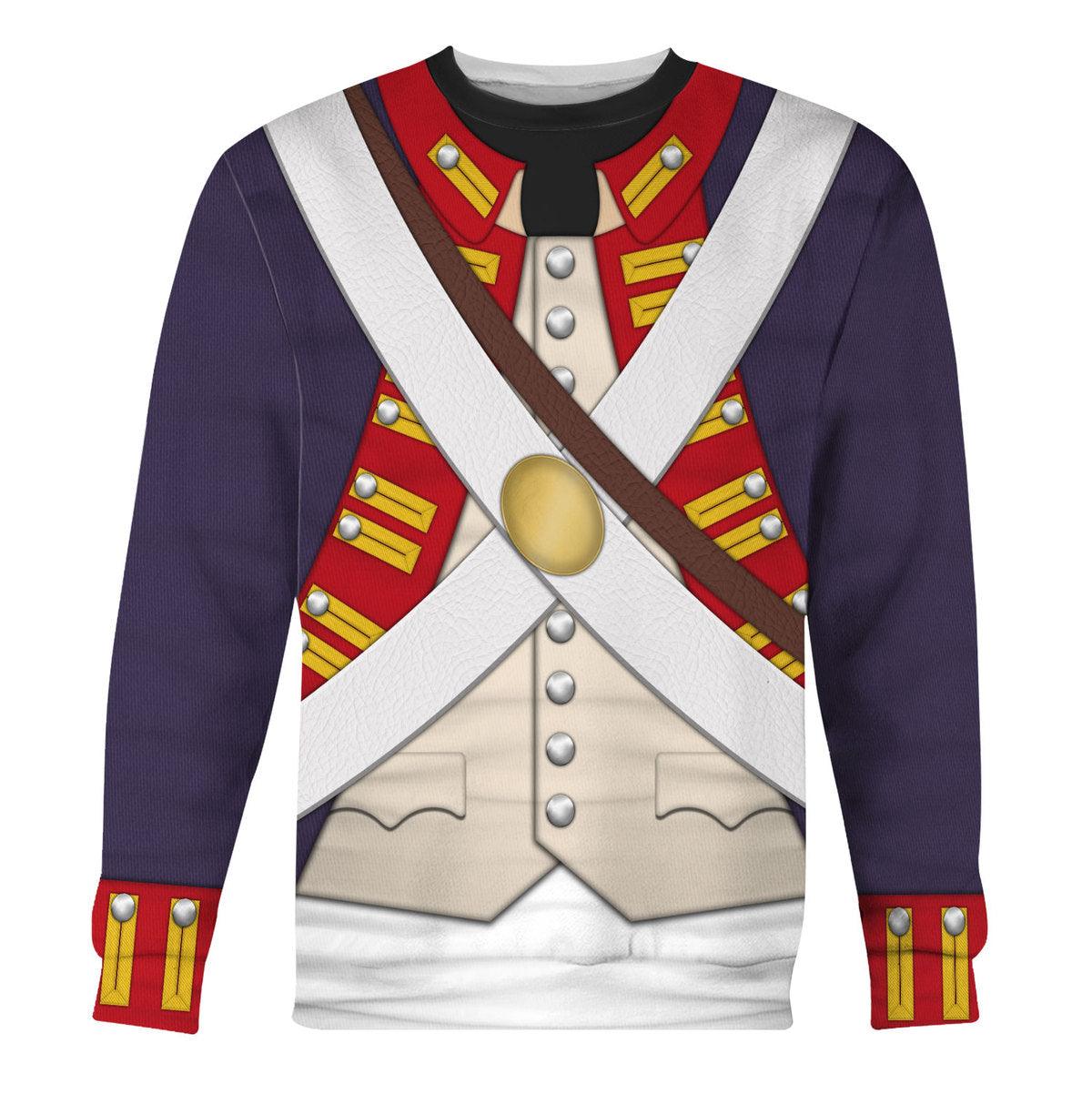 Gearhomie British Foot Artillery-1776-1783 Uniform All Over Print Hoodie Sweatshirt T-Shirt Tracksuit - Gearhomie.com