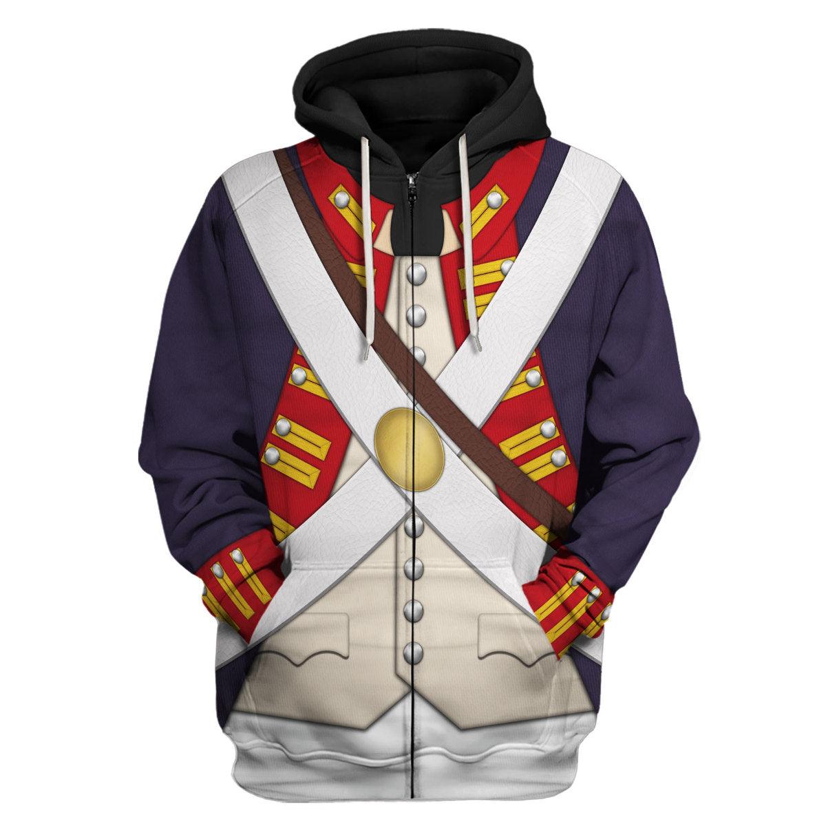 Gearhomie British Foot Artillery-1776-1783 Uniform All Over Print Hoodie Sweatshirt T-Shirt Tracksuit - Gearhomie.com