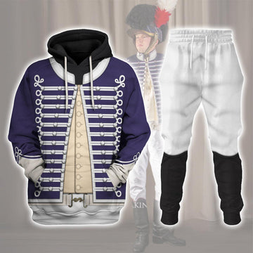 CustomsPig British Light Dragoon-Officer (1796-1802) Uniform All Over Print Hoodie Sweatshirt T-Shirt Tracksuit - CustomsPig.com