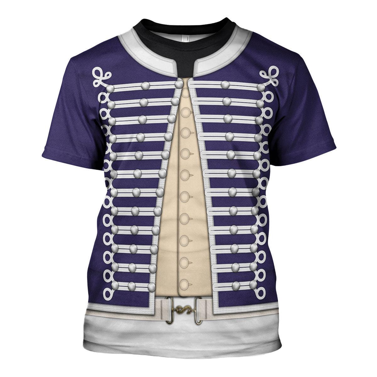 Gearhomie British Light Dragoon-Officer (1796-1802) Uniform All Over Print Hoodie Sweatshirt T-Shirt Tracksuit - Gearhomie.com