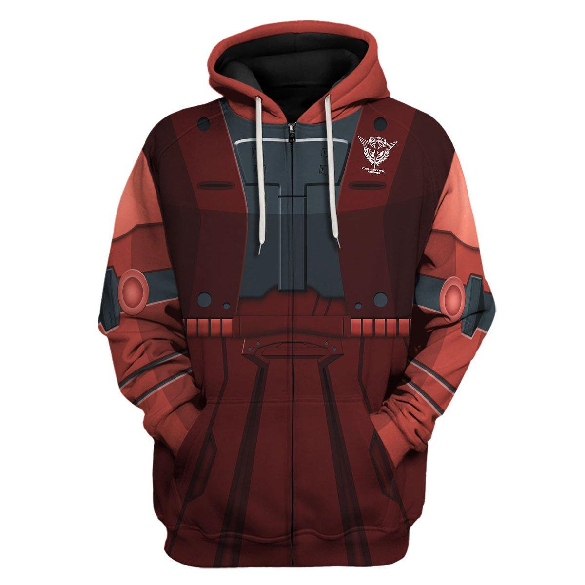 Gearhomie Char's Zaku II Mobile Suit Gundam Costume All Over Print Tracksuit Hoodie - DucG
