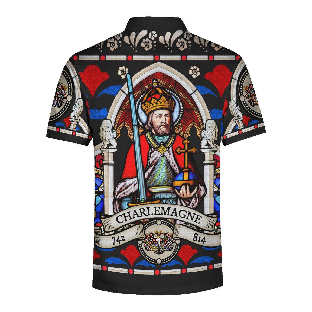 CustomsPig Charlemagne - Stained Glass in Cologne Cathedral Hawaiian Shirt Polo Shirt Beach short - CustomsPig.com
