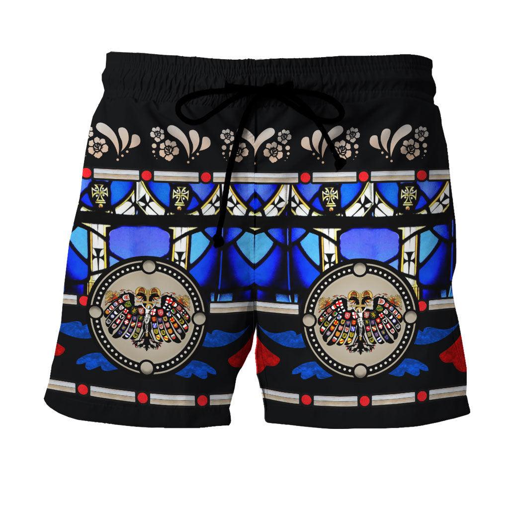 CustomsPig Charlemagne - Stained Glass in Cologne Cathedral Hawaiian Shirt Polo Shirt Beach short - CustomsPig.com
