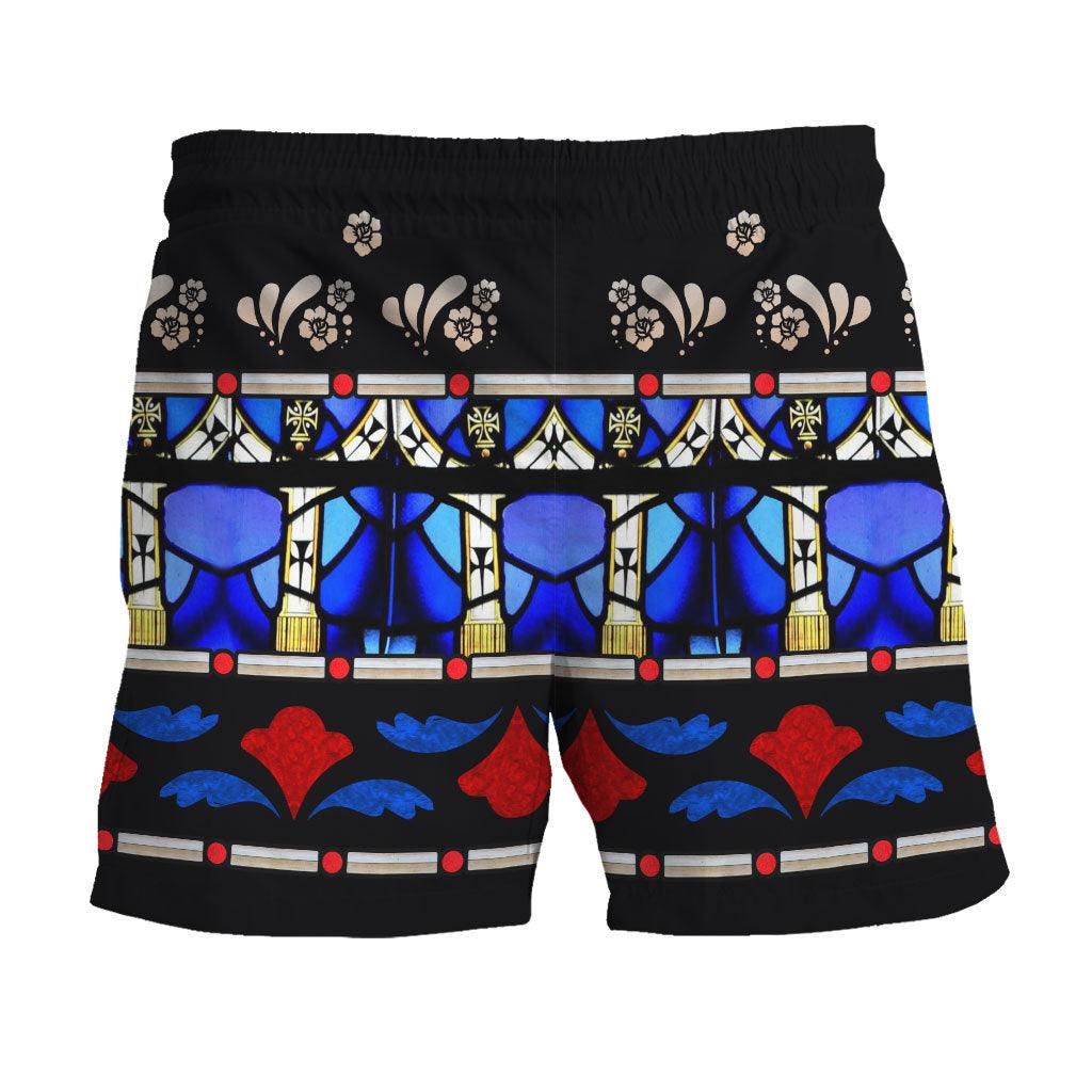 CustomsPig Charlemagne - Stained Glass in Cologne Cathedral Hawaiian Shirt Polo Shirt Beach short - CustomsPig.com