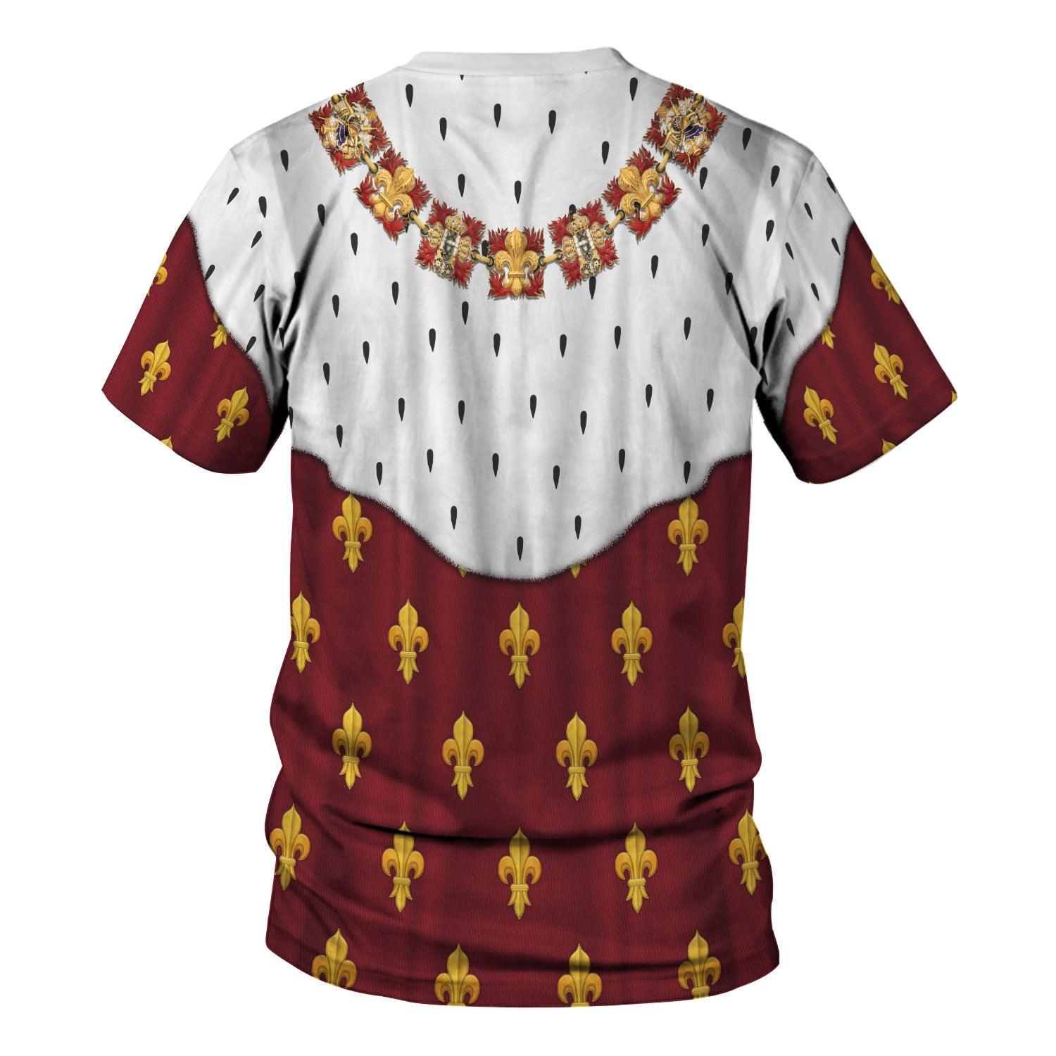 Gearhomie Charles X of France Coronation Robes Red Costume All Over Print Hoodie Sweatshirt T-Shirt Tracksuit - Gearhomie.com