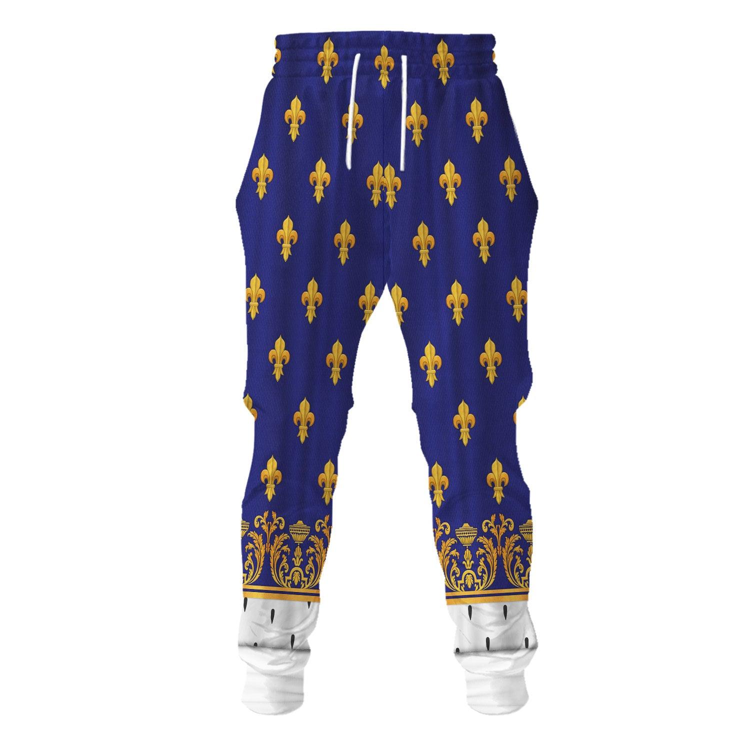 Gearhomie Charles X of France in Coronation Robes Blue Costume All Over Print Hoodie Sweatshirt T-Shirt Tracksuit - Gearhomie.com