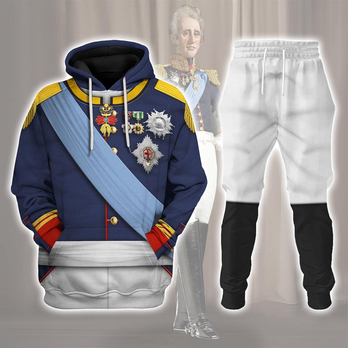 CustomsPig Charles X of France Uniform All Over Print Hoodie Sweatshirt T-Shirt Tracksuit - CustomsPig.com