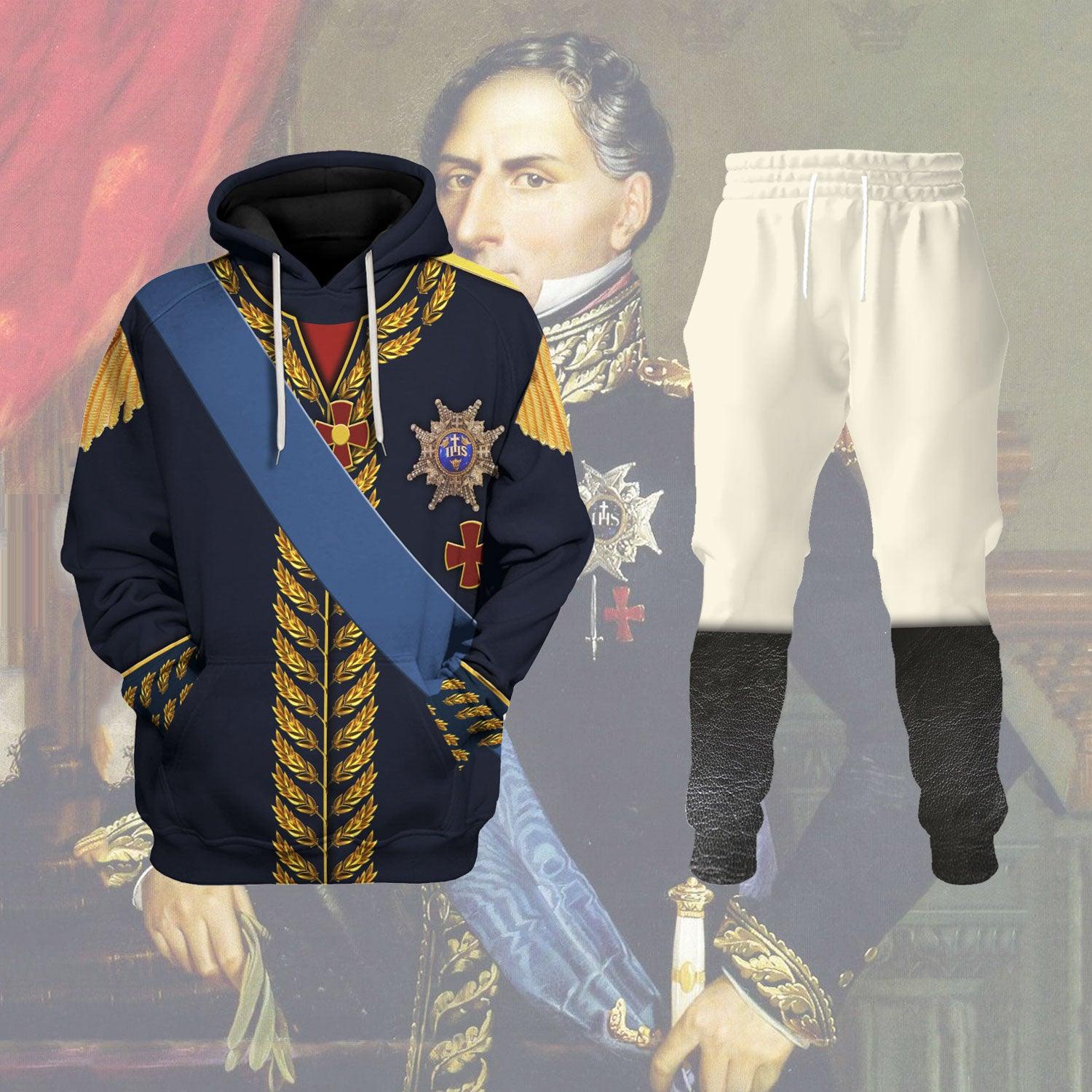 CustomsPig Charles XIV John of Sweden Marshal General in Napoleic War Historical Costume Hoodie Sweatshirt T-Shirt Tracksuit - CustomsPig.com