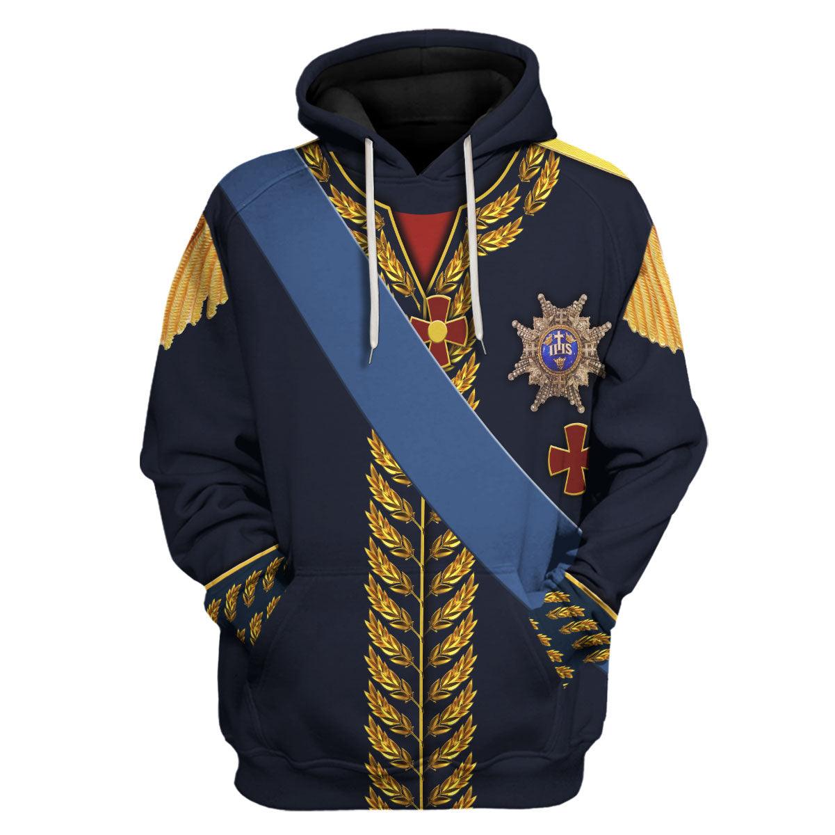 CustomsPig Charles XIV John of Sweden Marshal General in Napoleic War Historical Costume Hoodie Sweatshirt T-Shirt Tracksuit - CustomsPig.com