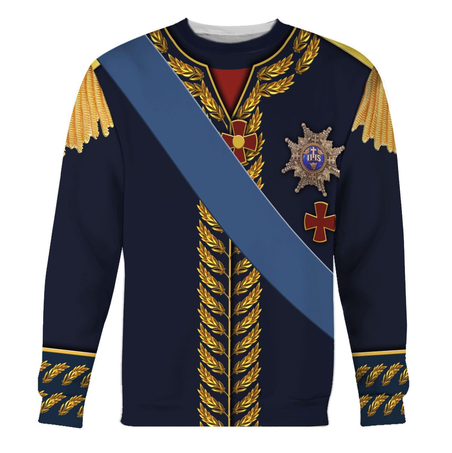 Gearhomie Charles XIV John of Sweden Marshal General in Napoleic War Historical Costume Hoodie Sweatshirt T-Shirt Tracksuit - Gearhomie.com