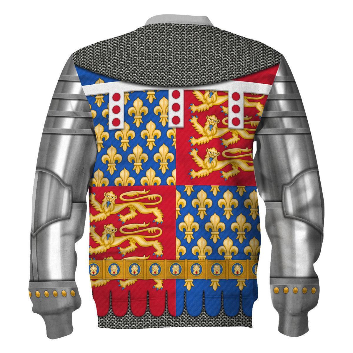 Gearhomie Edmund of Langley, 1st Duke of York Amour Knights Costume Hoodie Sweatshirt T-Shirt Tracksuit - Gearhomie.com
