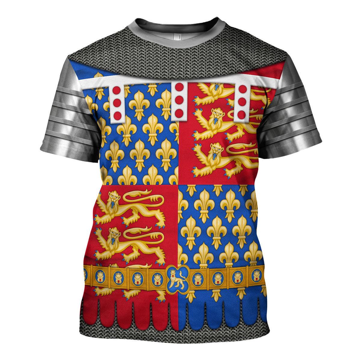 Gearhomie Edmund of Langley, 1st Duke of York Amour Knights Costume Hoodie Sweatshirt T-Shirt Tracksuit - Gearhomie.com