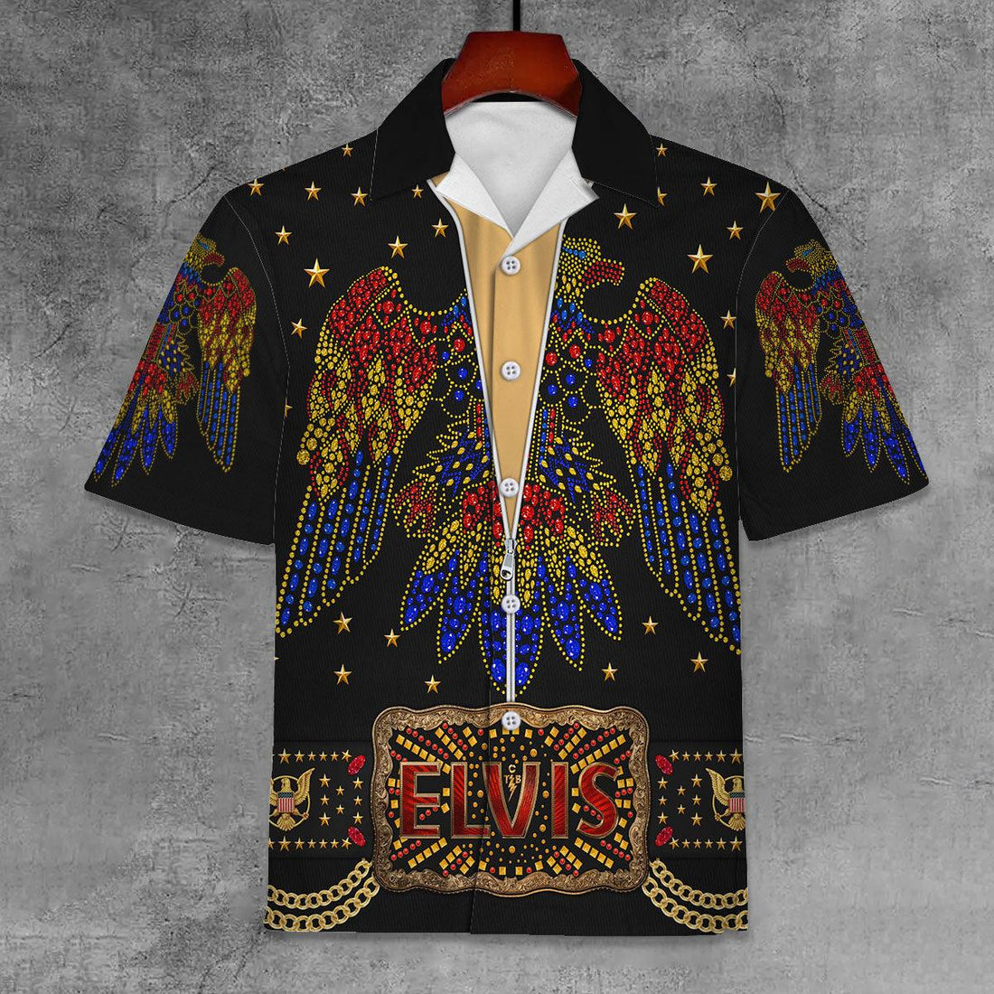 Gearhomie Elvis Aloha Unisex Hawaii Shirt in Black - Gearhomie.com