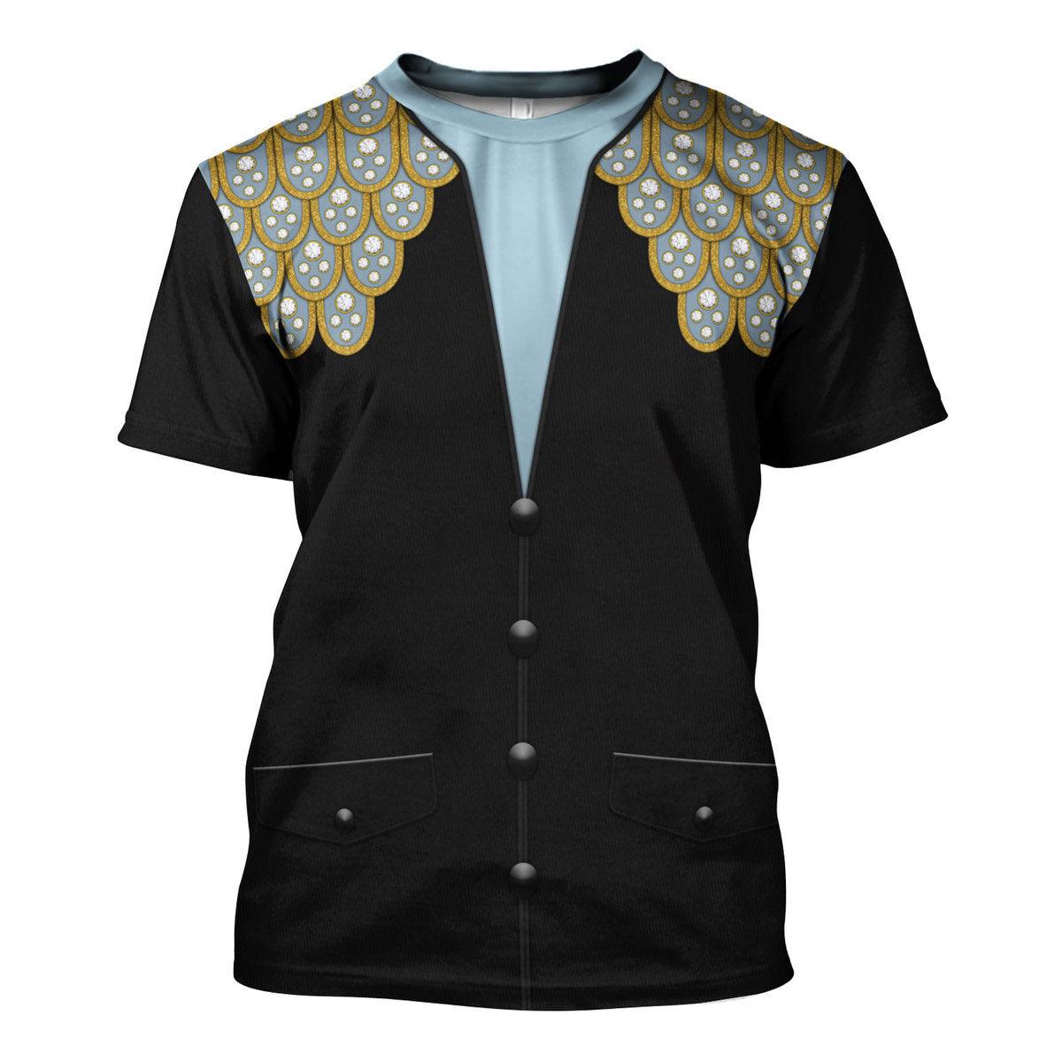 Gearhomie Elvis Armadillo suit in Blue on Black Costume Hoodie Sweatshirt T-Shirt Sweatpants - Gearhomie.com