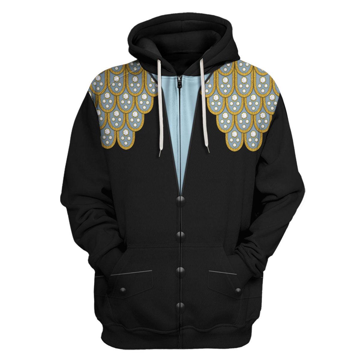 Gearhomie Elvis Armadillo suit in Blue on Black Costume Hoodie Sweatshirt T-Shirt Sweatpants - Gearhomie.com