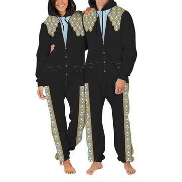 CustomsPig Elvis Armadillo suit in Blue on Black jumpsuit Costume - CustomsPig.com