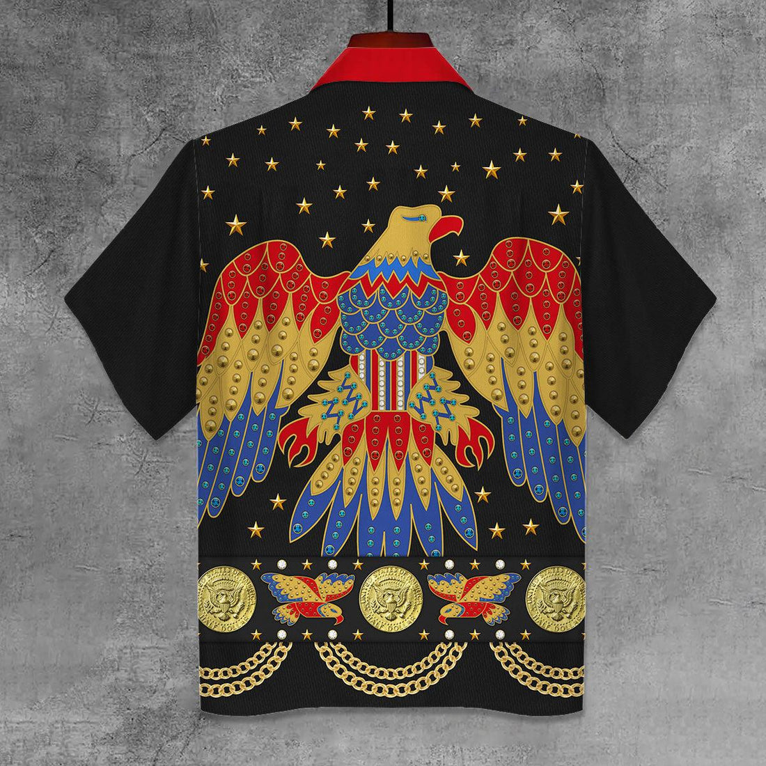 Gearhomie Elvis Eagle Black Unisex Hawaii Shirt - Gearhomie.com