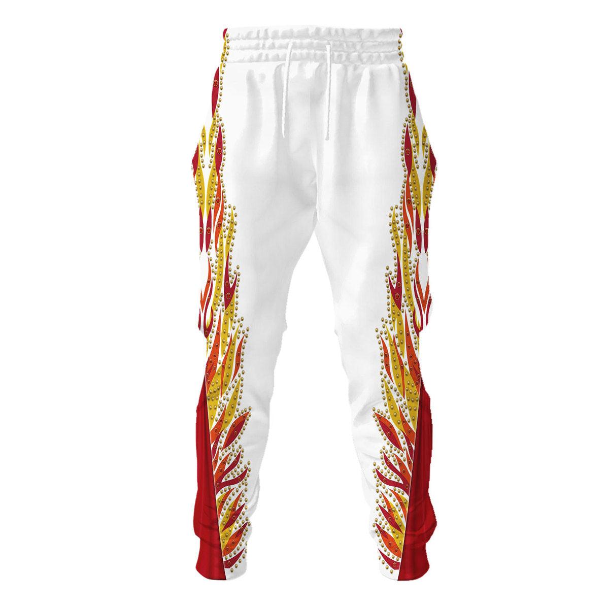 Gearhomie Elvis Flame Outfit Costume Hoodie Dress Swatpants - Gearhomie.com