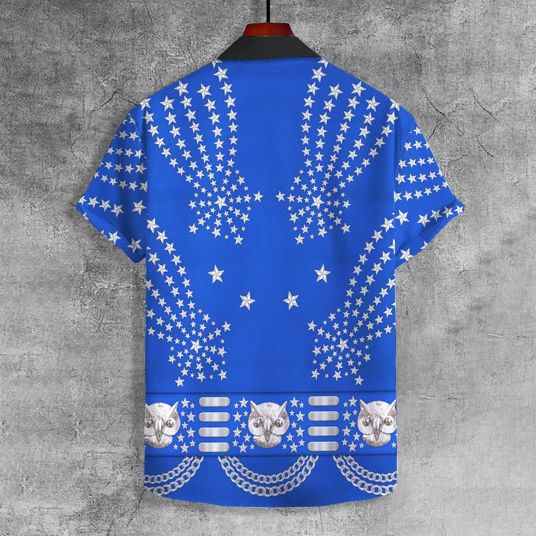 CustomsPig Elvis Owl UNISEX CASUAL HAWAIIAN SHIRT - CustomsPig.com