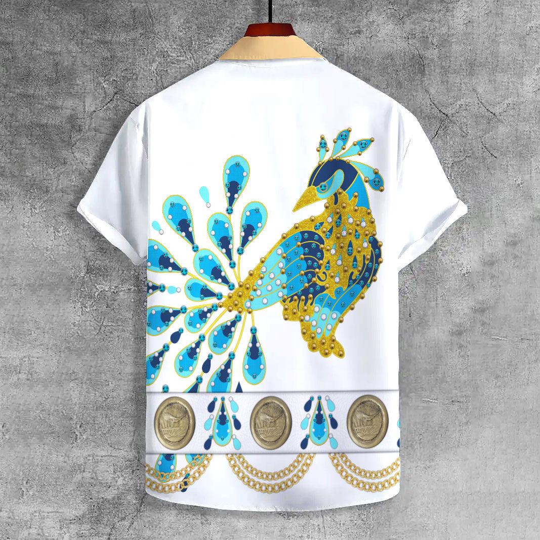 CustomsPig Elvis Peacock UNISEX CASUAL HAWAIIAN SHIRT - CustomsPig.com
