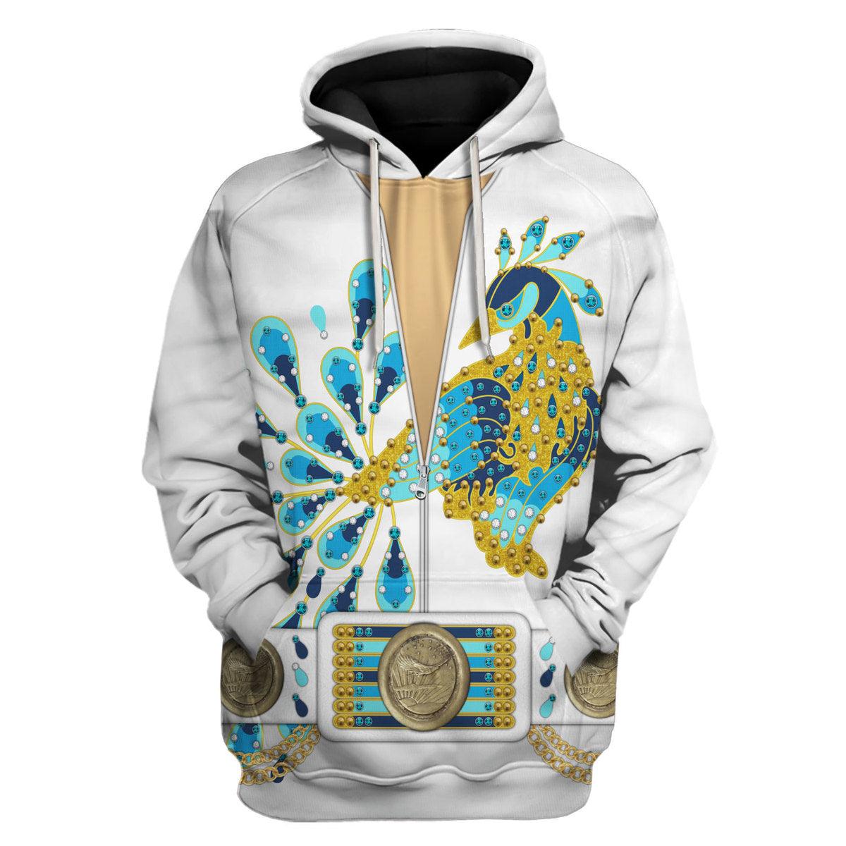 CustomsPig Elvis Presley Peacock Outfit Costume Hoodie Sweatshirt T-Shirt Sweatpants - DucG