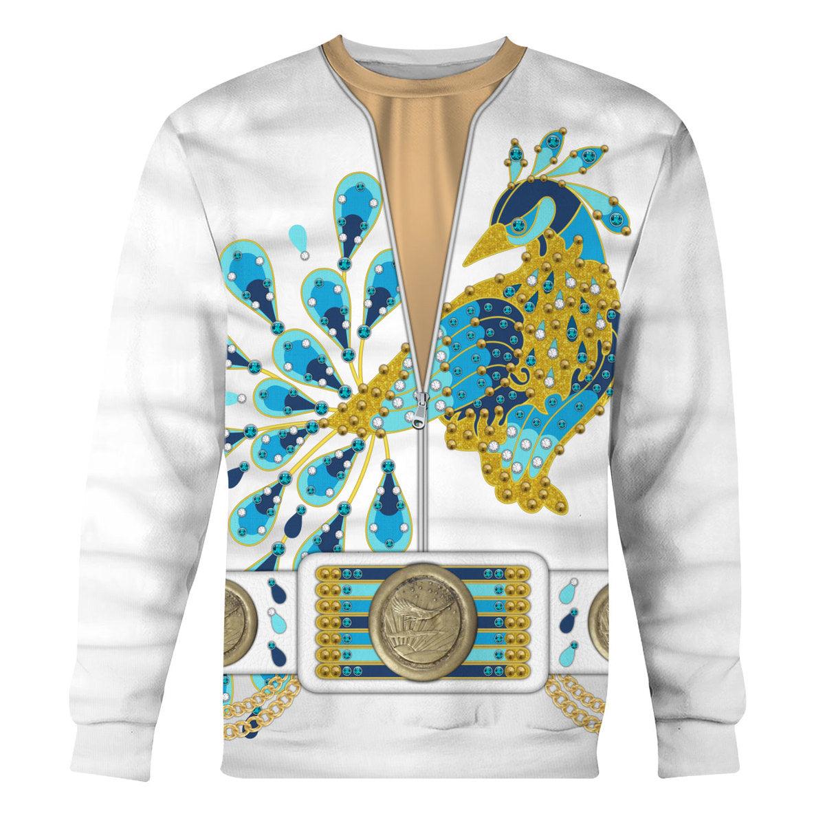 Gearhomie Elvis Presley Peacock Outfit Costume Hoodie Sweatshirt T-Shirt Sweatpants - DucG