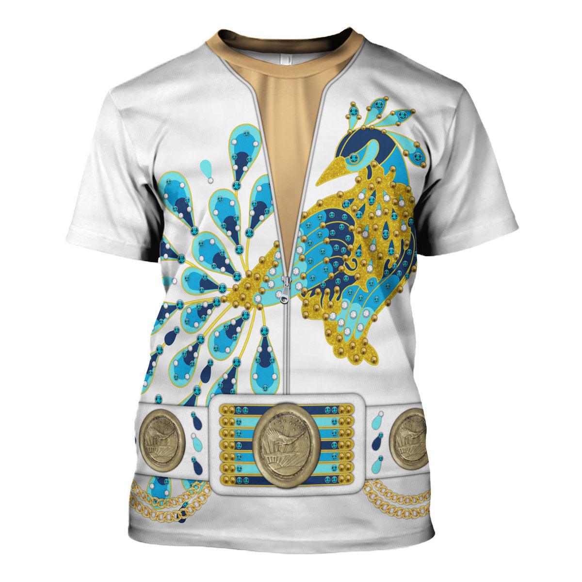 Gearhomie Elvis Presley Peacock Outfit Costume Hoodie Sweatshirt T-Shirt Sweatpants - DucG