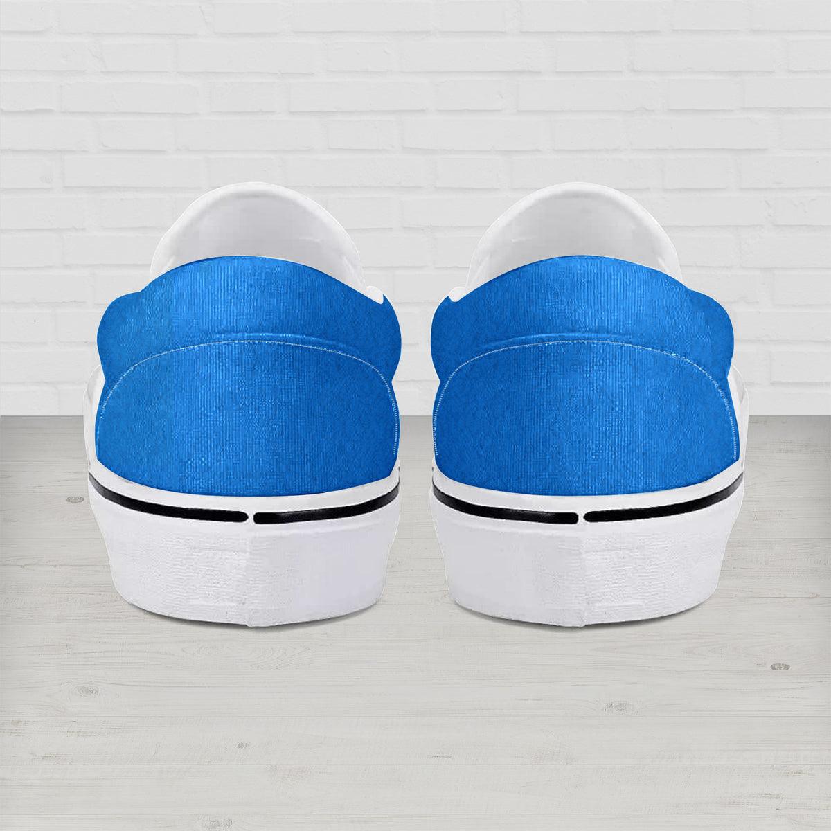CustomsPig Elvis Slip On Shoes Blue Suede - CustomsPig.com