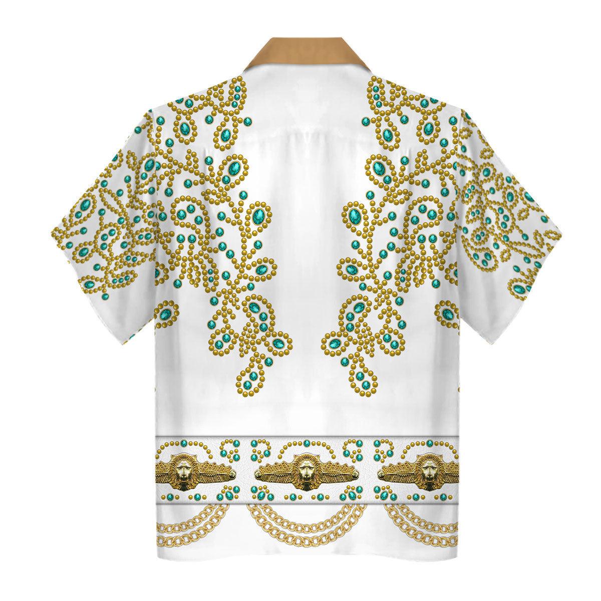 Gearhomie Elvis Spanish Flower - White With Green Stones Costume Hoodie Sweatshirt T-Shirt Sweatpants - Gearhomie.com