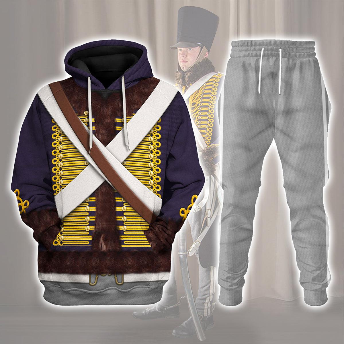 CustomsPig English Hussar-Campaign Dress (1806-1815) Uniform All Over Print Hoodie Sweatshirt T-Shirt Tracksuit - CustomsPig.com