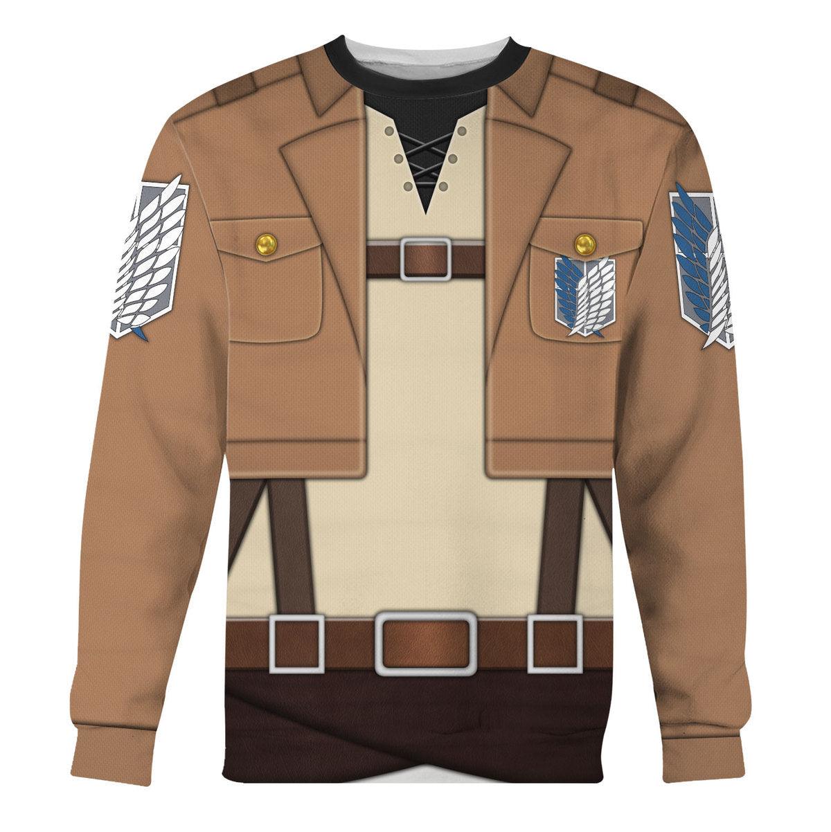 Gearhomie Eren Yeager Costume Hoodie Sweatshirt T-Shirt Sweatpants - Gearhomie.com