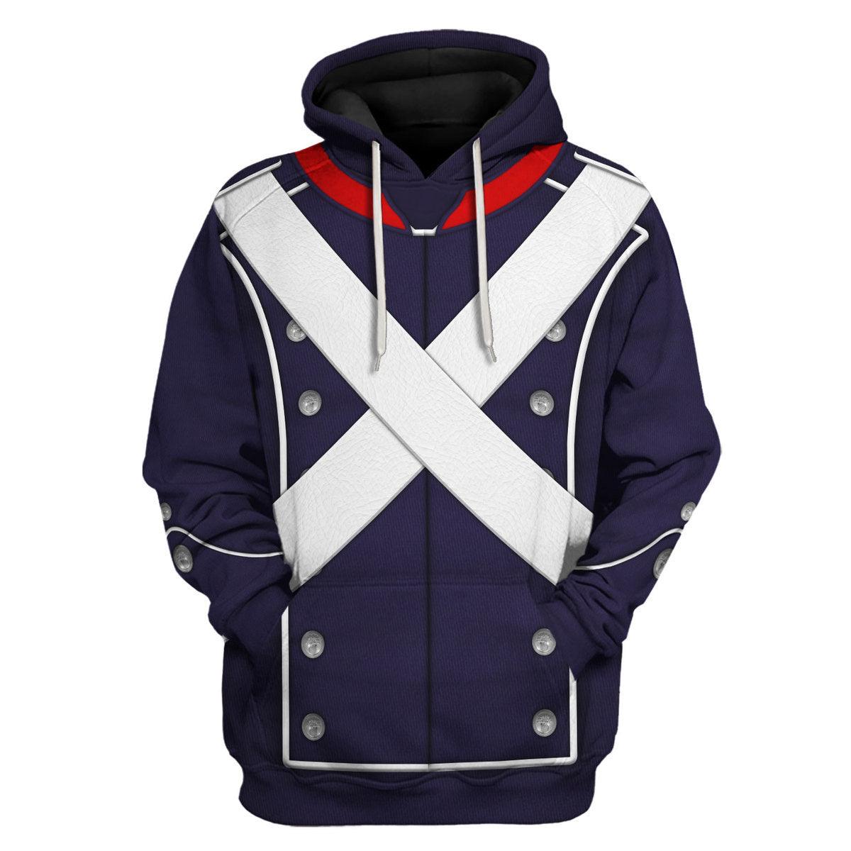 Gearhomie French Light Infantry-1812-1815 Uniform All Over Print Hoodie Sweatshirt T-Shirt Tracksuit - DucG