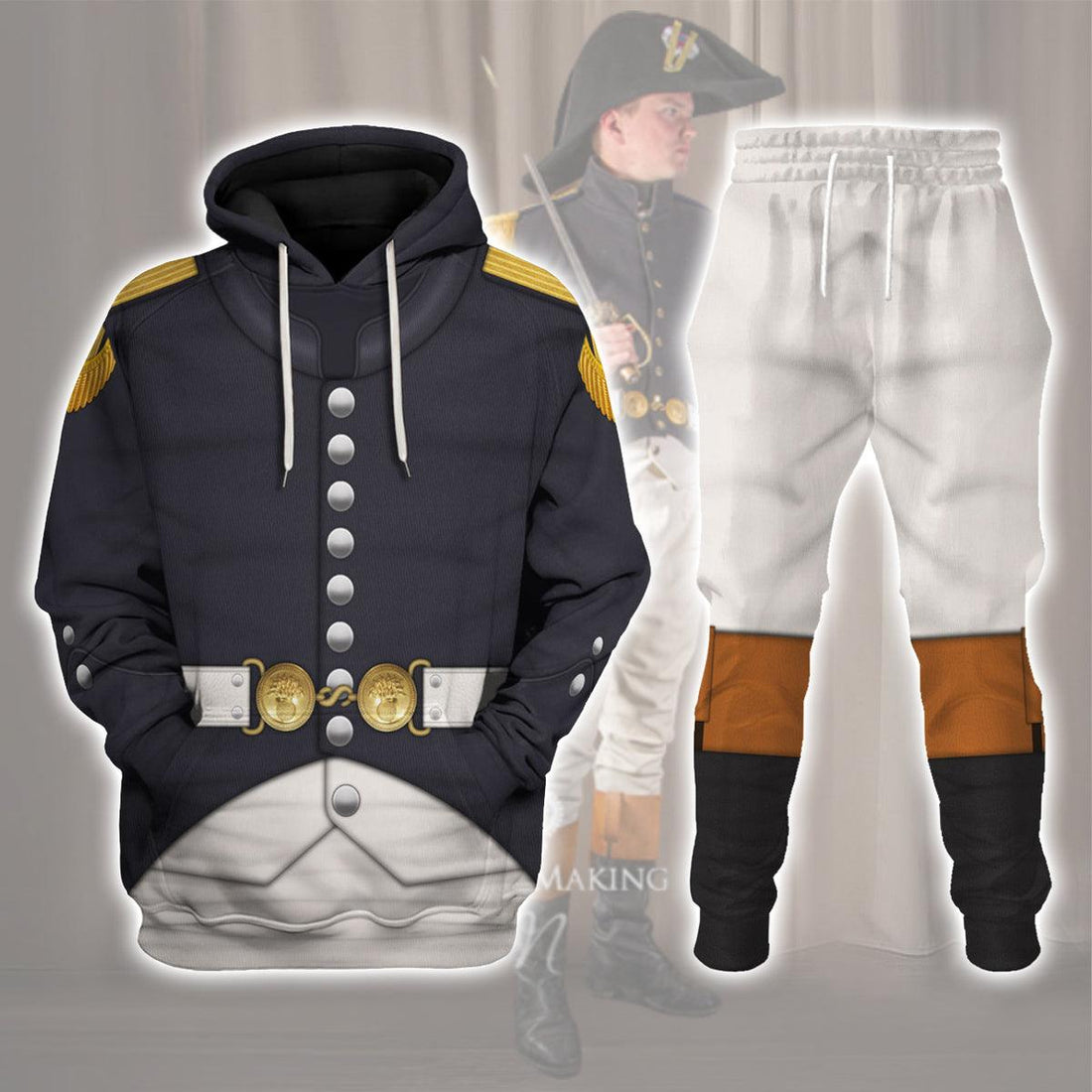 Gearhomie French Line Infantry-Fusalier In Full Dress (1806-1812) Uniform All Over Print Hoodie Sweatshirt T-Shirt Tracksuit - Gearhomie.com