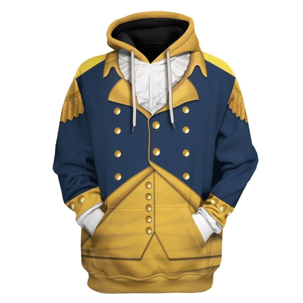 Gearhomie General George Washington Costume Hoodie Sweatshirt T-Shirt Tracksuit - Gearhomie.com