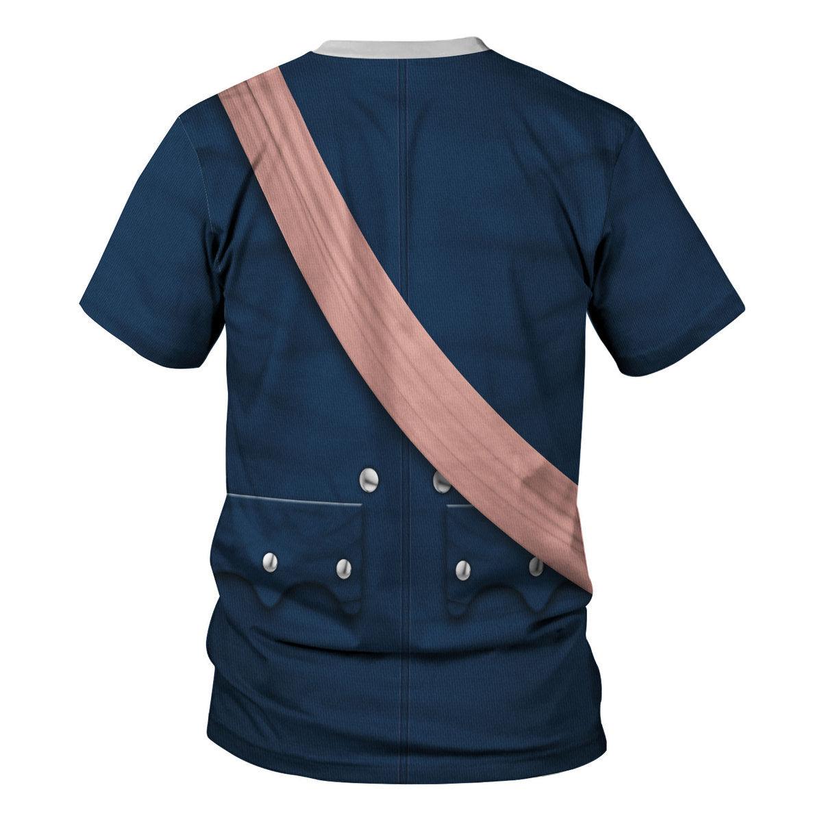 Gearhomie George Washington In Uniform As Colonel Uniform All Over Print Hoodie Sweatshirt T-Shirt Tracksuit - Gearhomie.com