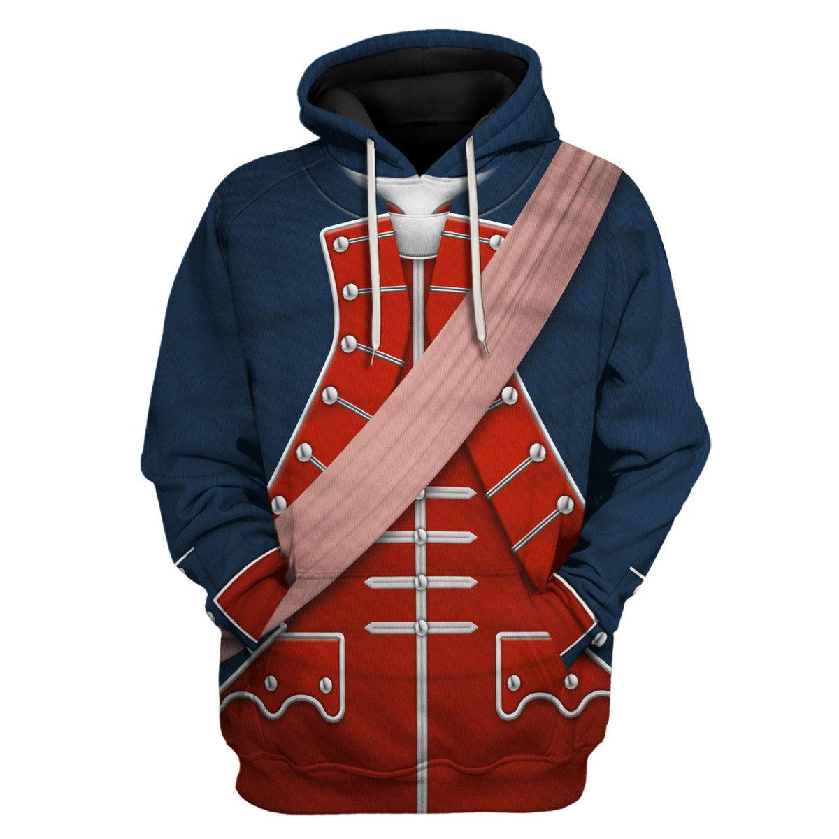 Gearhomie George Washington In Uniform As Colonel Uniform All Over Print Hoodie Sweatshirt T-Shirt Tracksuit - Gearhomie.com