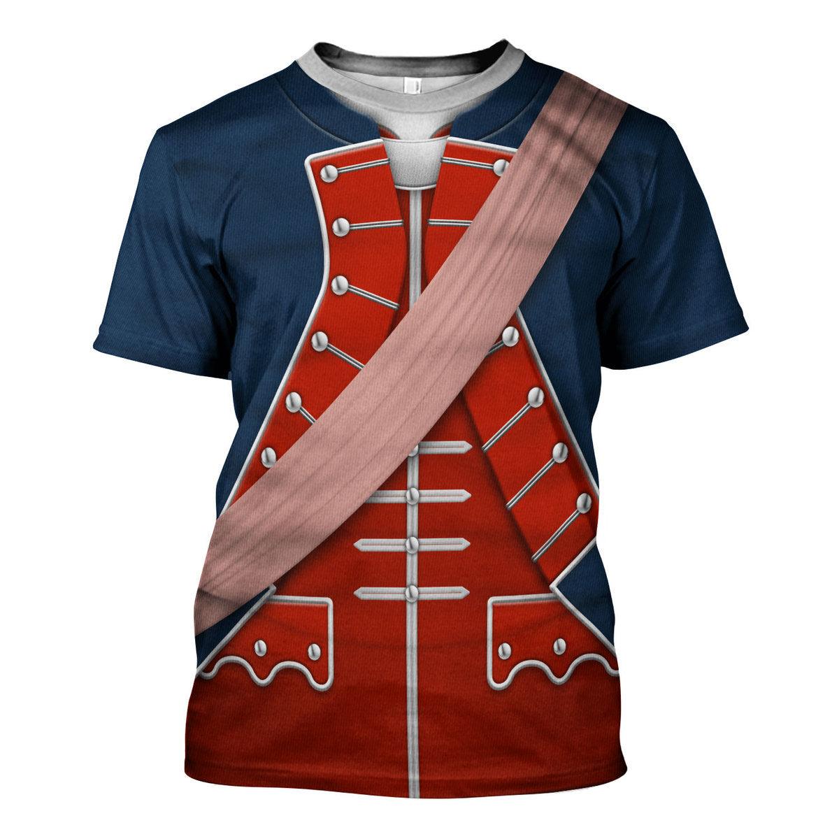 Gearhomie George Washington In Uniform As Colonel Uniform All Over Print Hoodie Sweatshirt T-Shirt Tracksuit - Gearhomie.com