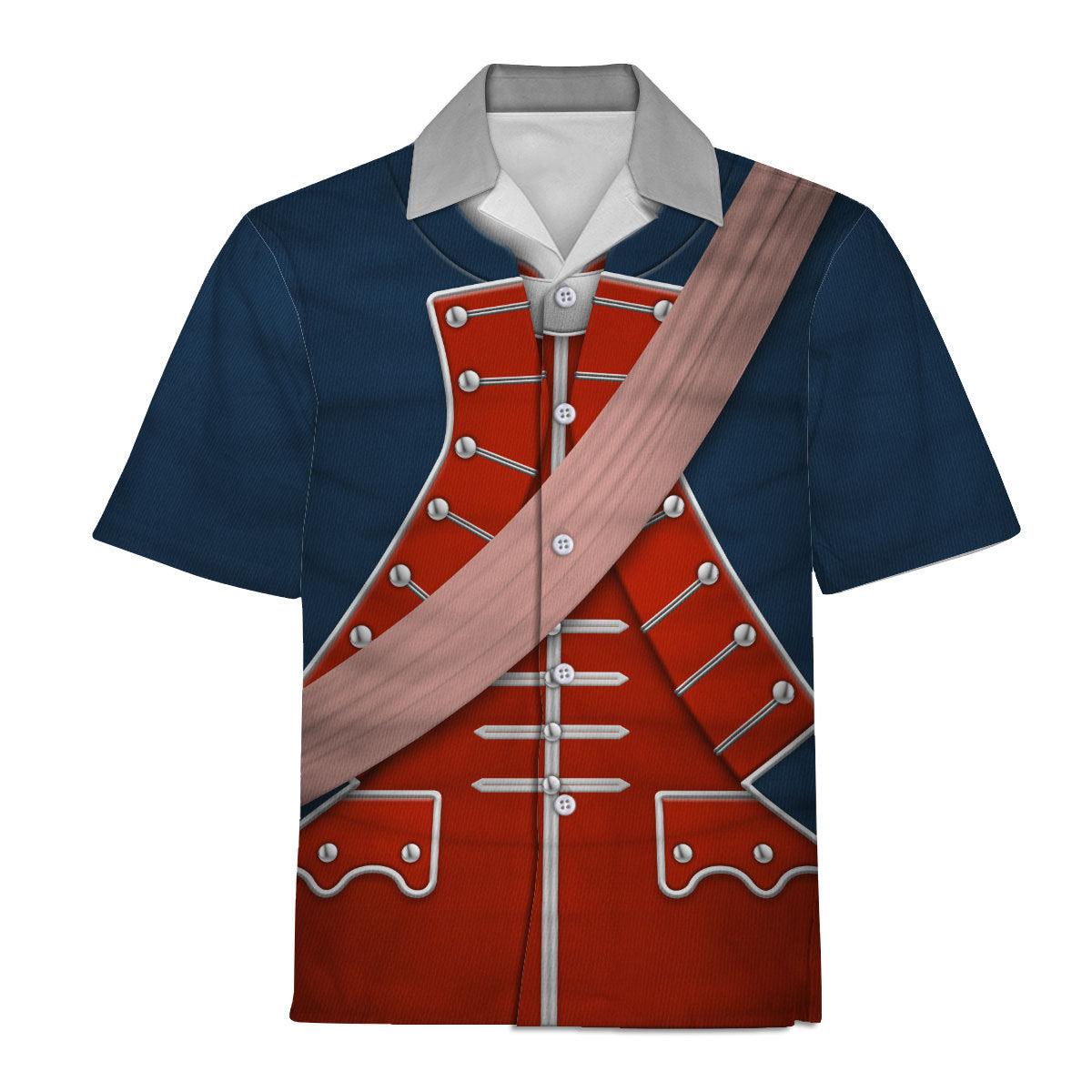 Gearhomie George Washington In Uniform As Colonel Uniform All Over Print Hoodie Sweatshirt T-Shirt Tracksuit - Gearhomie.com