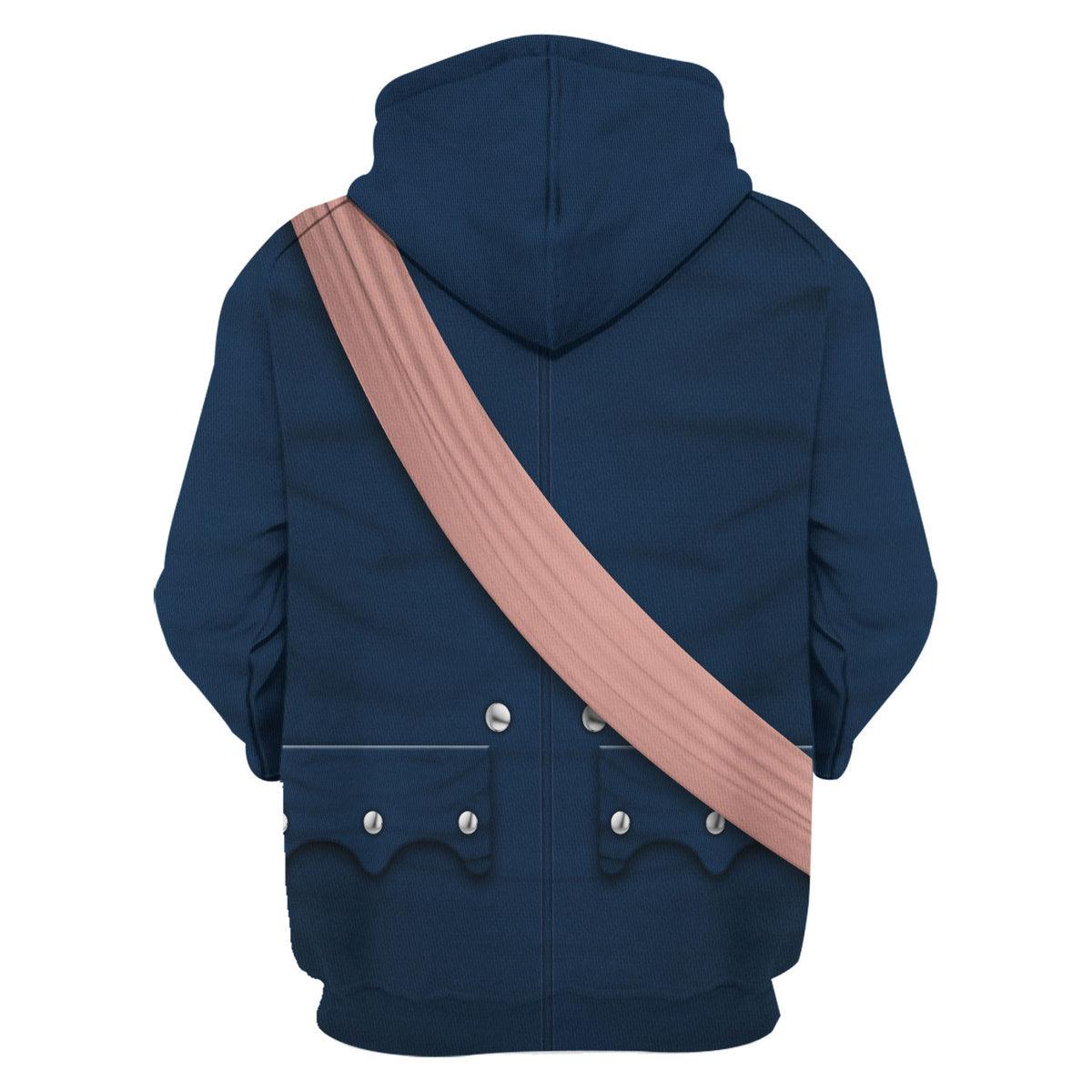 Gearhomie George Washington In Uniform As Colonel Uniform All Over Print Hoodie Sweatshirt T-Shirt Tracksuit - Gearhomie.com
