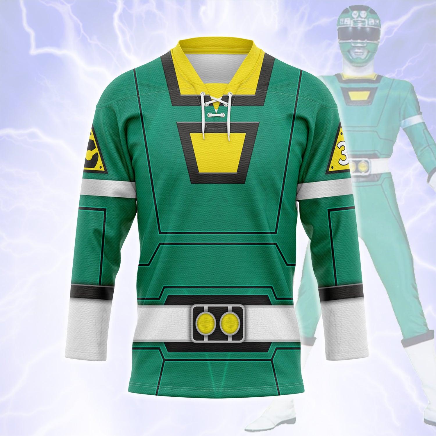  CustomsPig Green Power Rangers Turbo Hockey Jersey -  CustomsPig.com