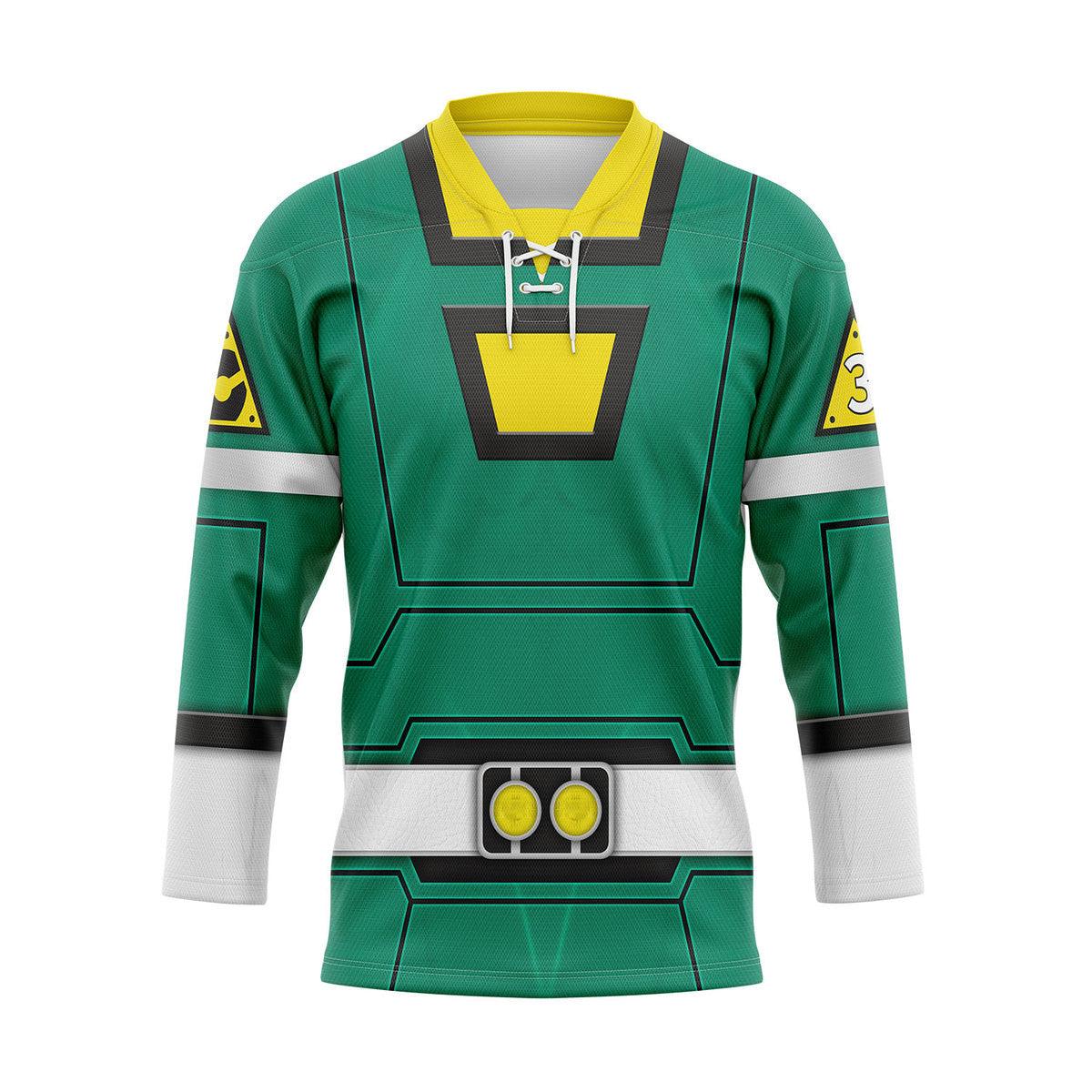  CustomsPig Green Power Rangers Turbo Hockey Jersey -  CustomsPig.com
