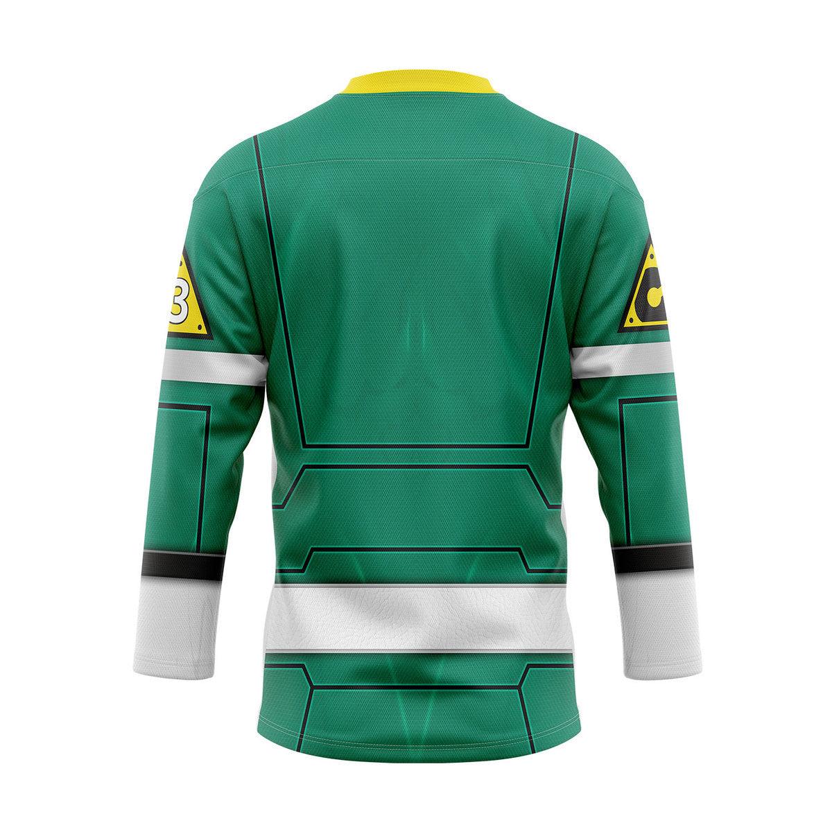  CustomsPig Green Power Rangers Turbo Hockey Jersey -  CustomsPig.com