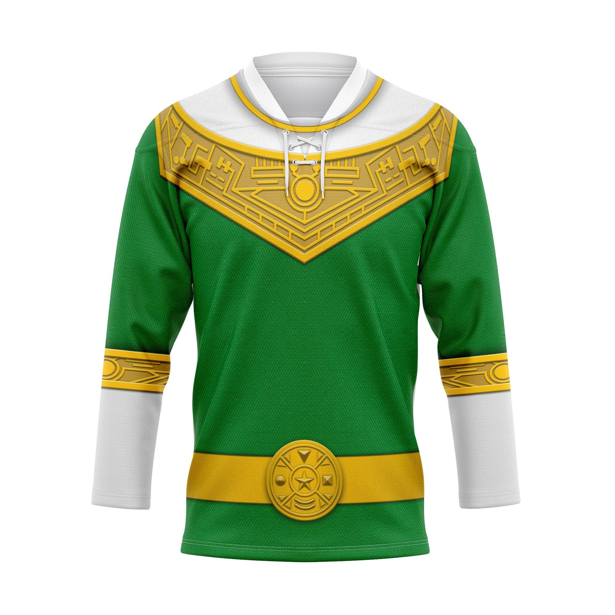  CustomsPig Green Power Rangers Zeo Hockey Jersey -  CustomsPig.com