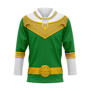  CustomsPig Green Power Rangers Zeo Hockey Jersey -  CustomsPig.com