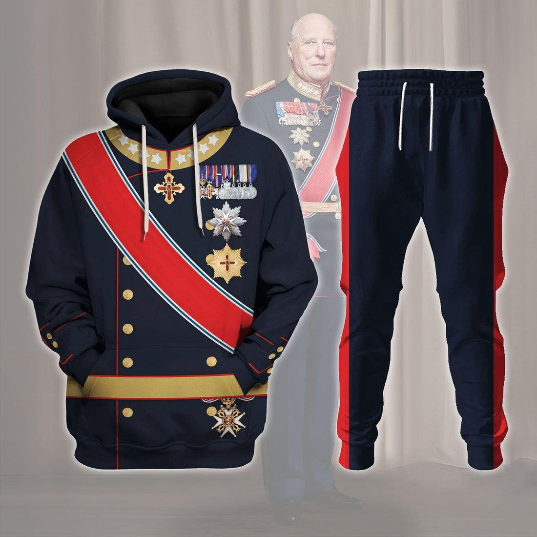 Gearhomie Harald V of Norway King of Norway Costume Hoodie Sweatshirt T-Shirt Tracksuit - Gearhomie.com